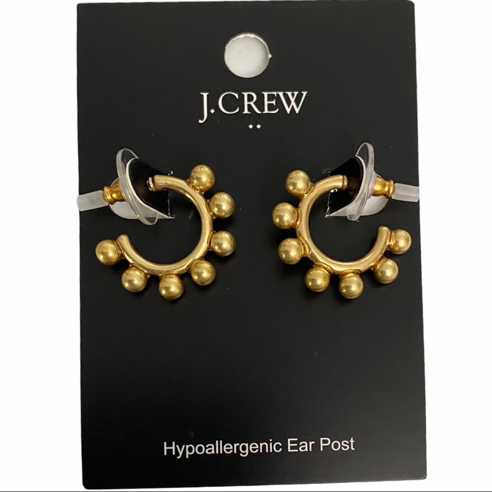J. Crew Earrings 23mm Beaded Mini Hoop - Picture 3 of 7